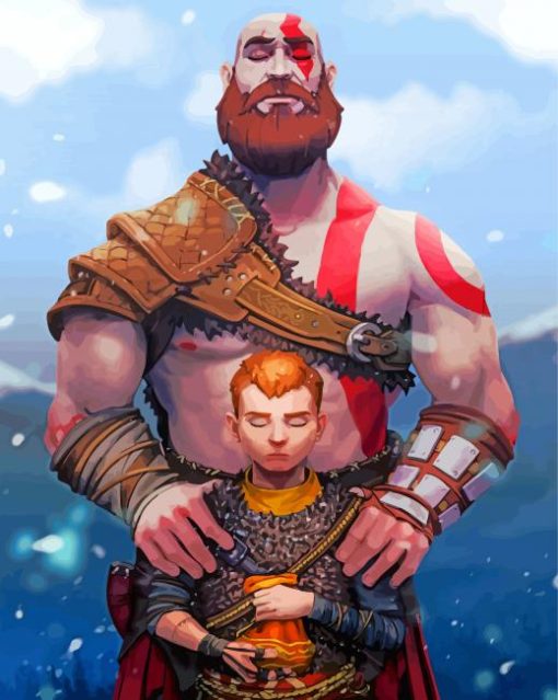 Kratos And Atreus Diamond Painting