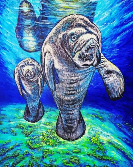 Manatees Animal Art Diamond Painting