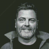 Monochrome Nick Offerman Diamond Painting