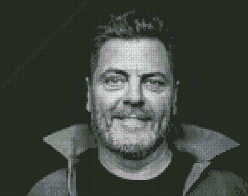 Monochrome Nick Offerman Diamond Painting