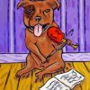 Pit Bull Dog With Violin Diamond Painting