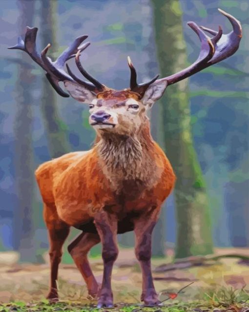 Red Deer Diamond Painting