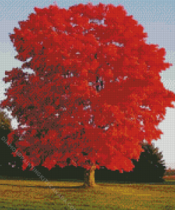 Red Tree Diamond Painting