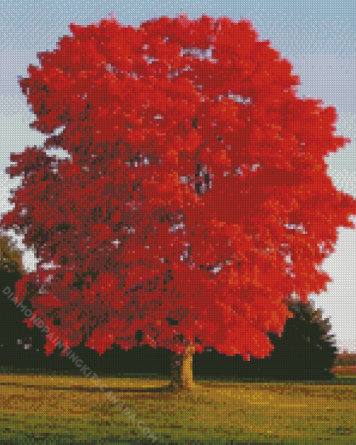 Red Tree Diamond Painting