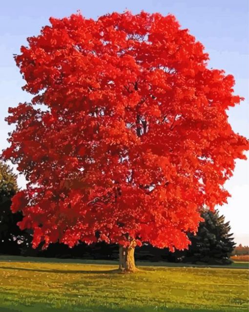 Red Tree Diamond Painting