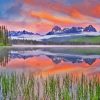 Redfish Lake Idaho With Sawtooth Mountains Diamond Painting