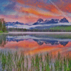 Redfish Lake Idaho With Sawtooth Mountains Diamond Painting