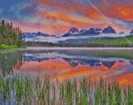 Redfish Lake Idaho With Sawtooth Mountains Diamond Painting