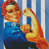 Retro Woman We Can Do It Poster Diamond Painting