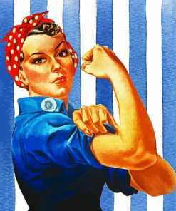 Retro Woman We Can Do It Poster Diamond Painting