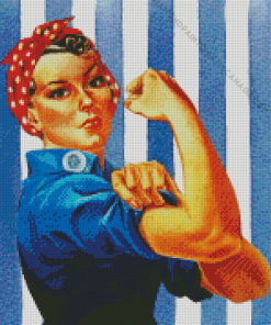 Retro Woman We Can Do It Poster Diamond Painting