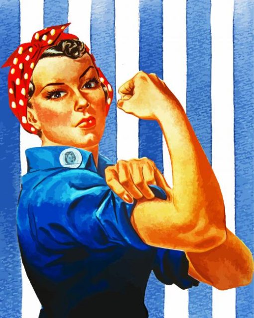 Retro Woman We Can Do It Poster Diamond Painting