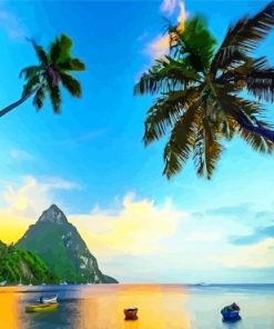 Saint Lucia Caribbean Beach Diamond Painting