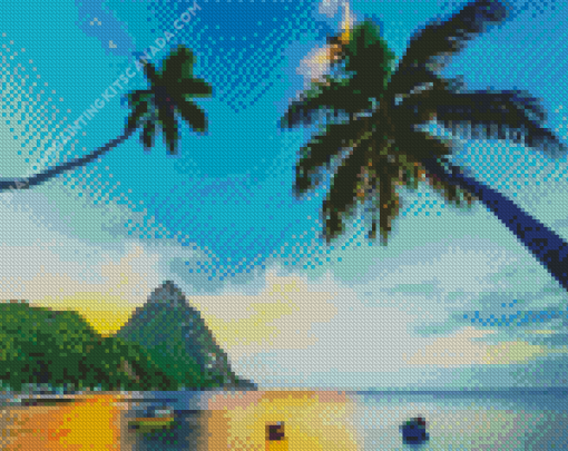 Saint Lucia Caribbean Beach Diamond Painting