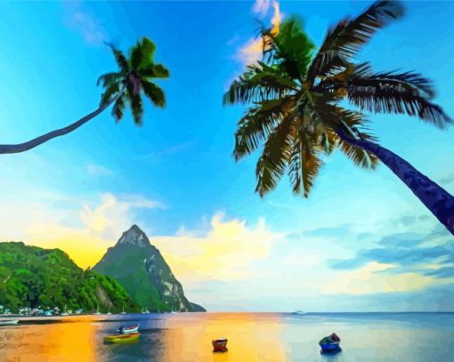 Saint Lucia Caribbean Beach Diamond Painting