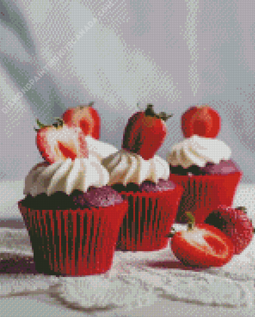 Strawberry Muffin Diamond Painting