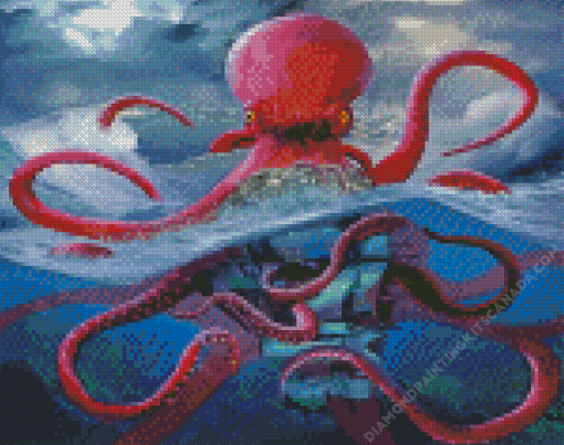 Velvet Octopus Kraken Diamond Painting