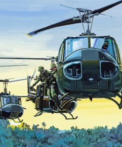 Vietnam Huey Helicopters Diamond Painting