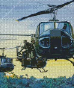 Vietnam Huey Helicopters Diamond Painting