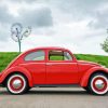 Vintage Red Vw Beetle Diamond Painting