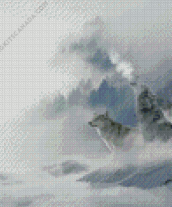Wolf Foggy Diamond Painting