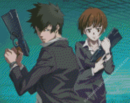 Akane Tsunemori And Shinya Kogami Diamond Painting