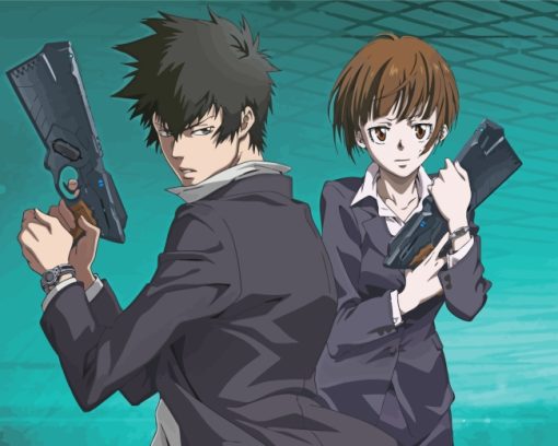 Akane Tsunemori And Shinya Kogami Diamond Painting