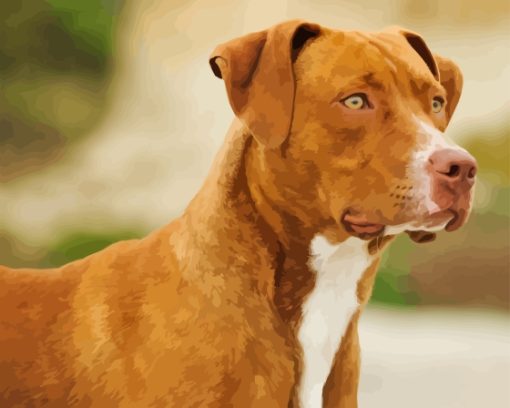 American Brown PitBull Terrier Diamond Painting