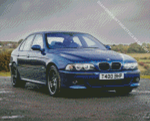 BMW E39 Blue Car Diamond Painting