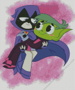 Beast Boy And Raven In Love Diamond Painting