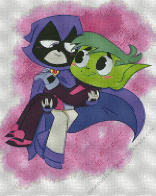 Beast Boy And Raven In Love Diamond Painting