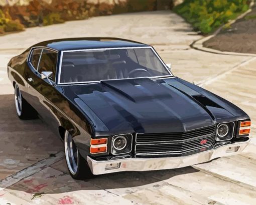 Black 1971 Chevelle Diamond Painting