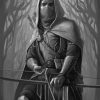 Black And White Archer Diamond Painting