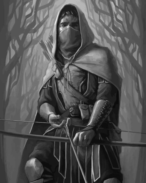 Black And White Archer Diamond Painting