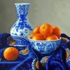 Blue and White Chinese Vase And Orange Diamond Painting