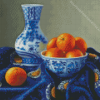 Blue and White Chinese Vase And Orange Diamond Painting