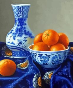 Blue and White Chinese Vase And Orange Diamond Painting