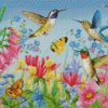 Butterflies and Hummingbirds Diamond Painting