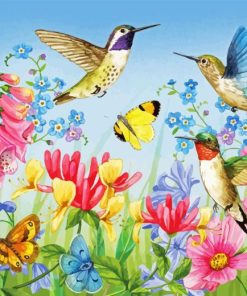 Butterflies and Hummingbirds Diamond Painting