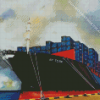 Cargo Ship Freighter Diamond Painting