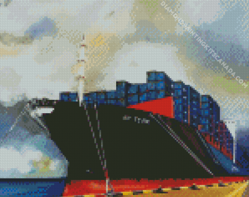 Cargo Ship Freighter Diamond Painting