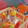 Charmander in The Market Diamond Painting