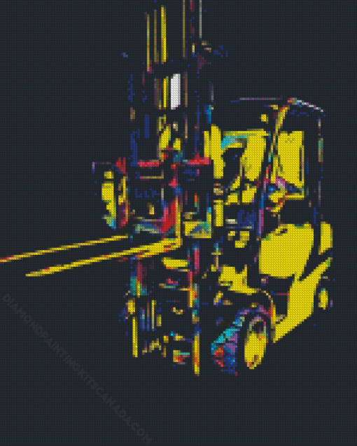 Colorful Forklift Engine Diamond Painting