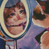 Cute Cat Looking In The Mirror Diamond Painting