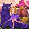 Cute Fairy and Cat Diamond Painting