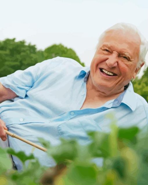 David Attenborough Laughing Diamond Painting