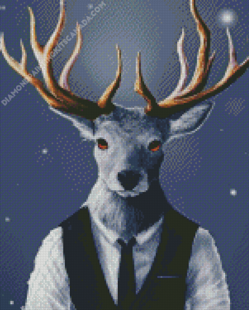 Deer Animal Wearing A Suit Diamond Painting