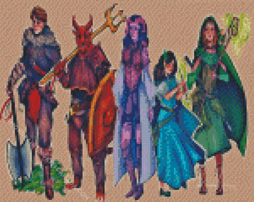 Dnd Party Game Characters Art Diamond Painting