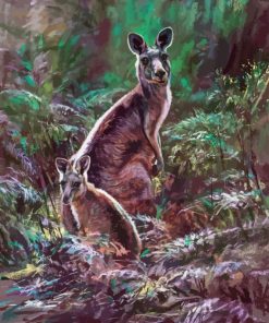 Eastern Grey Kangaroos Art Diamond Painting