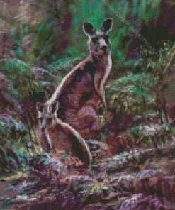 Eastern Grey Kangaroos Art Diamond Painting